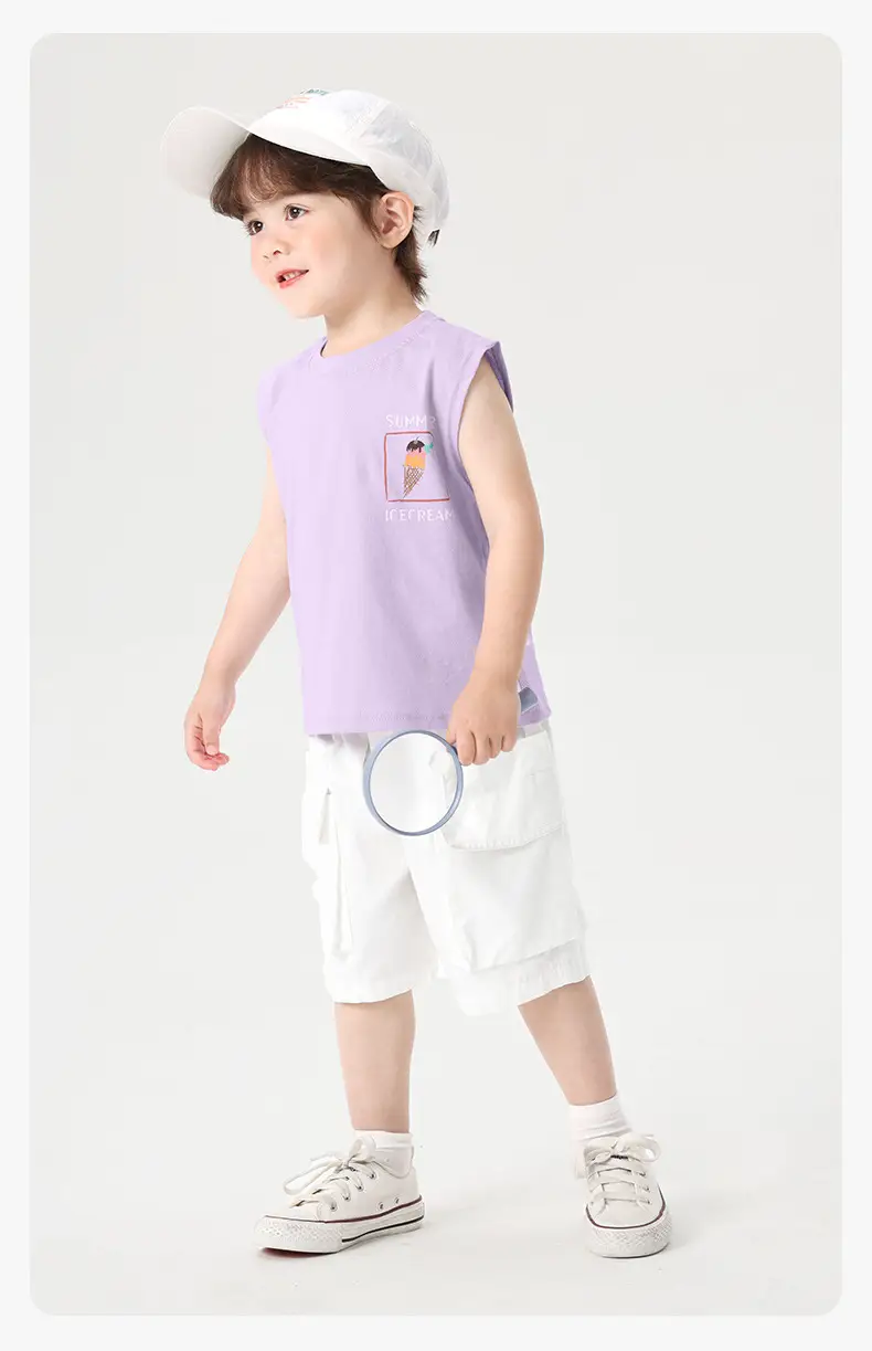 Right European Style Boys Vest Blue Cotton Summer 2026 — feature 15