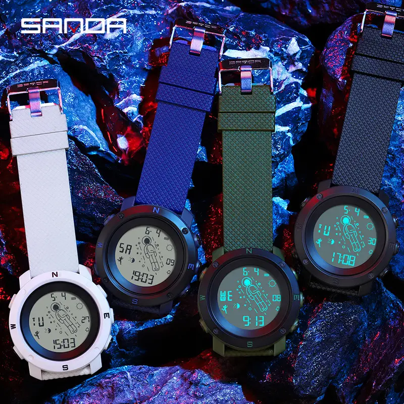 Sanda Digital Astronaut Watch Blue Strap Men Women - Image 6