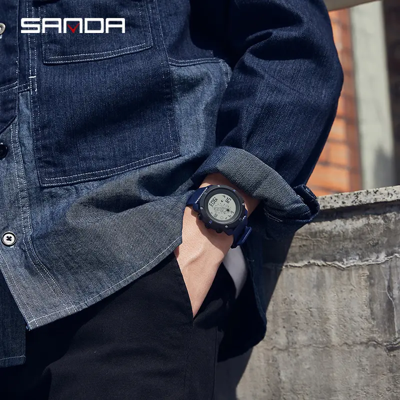 Sanda Digital Astronaut Watch Blue Strap Men Women - Image 7