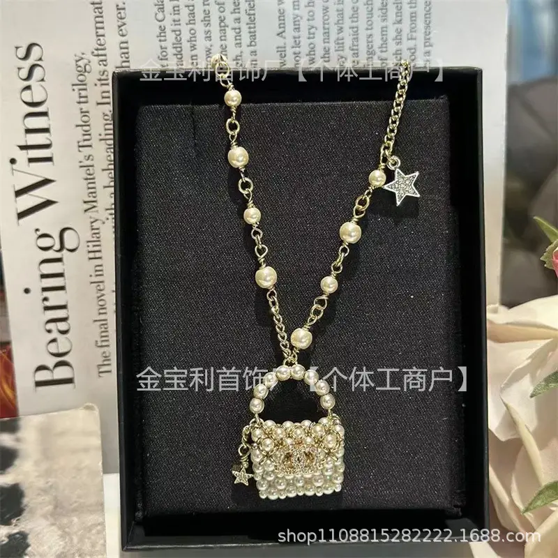 Gold Double C Letter Pearl Necklace for Women — feature 4