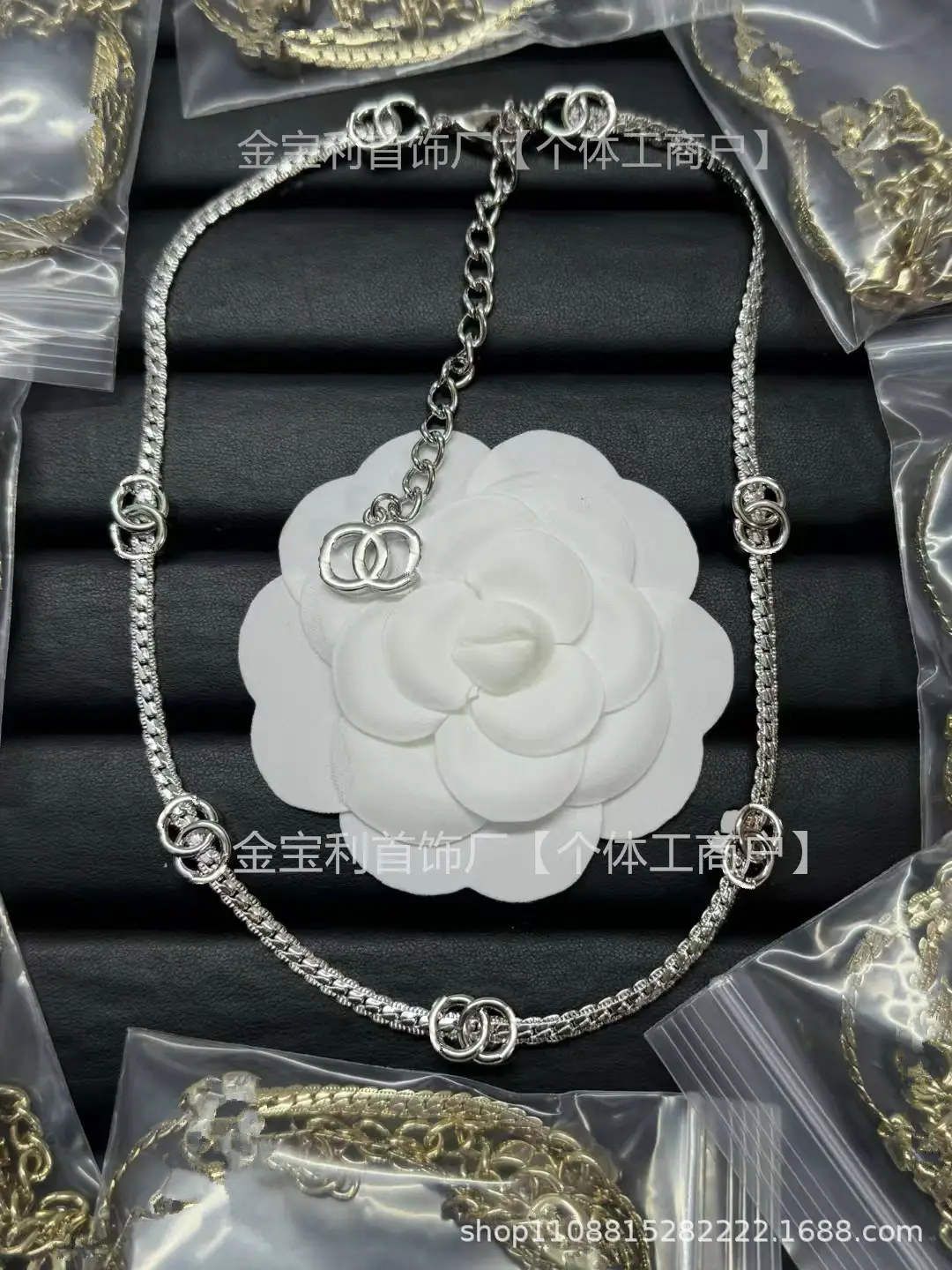Gold Double C Letter Pearl Necklace for Women — feature 7