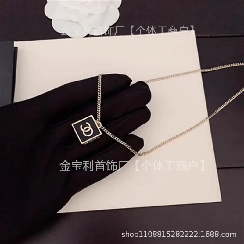 Gold Double C Letter Pearl Necklace for Women - Image 11