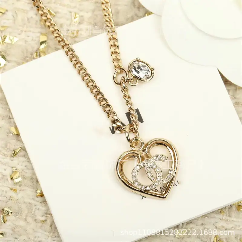 Gold Double C Letter Pearl Necklace for Women - Image 12