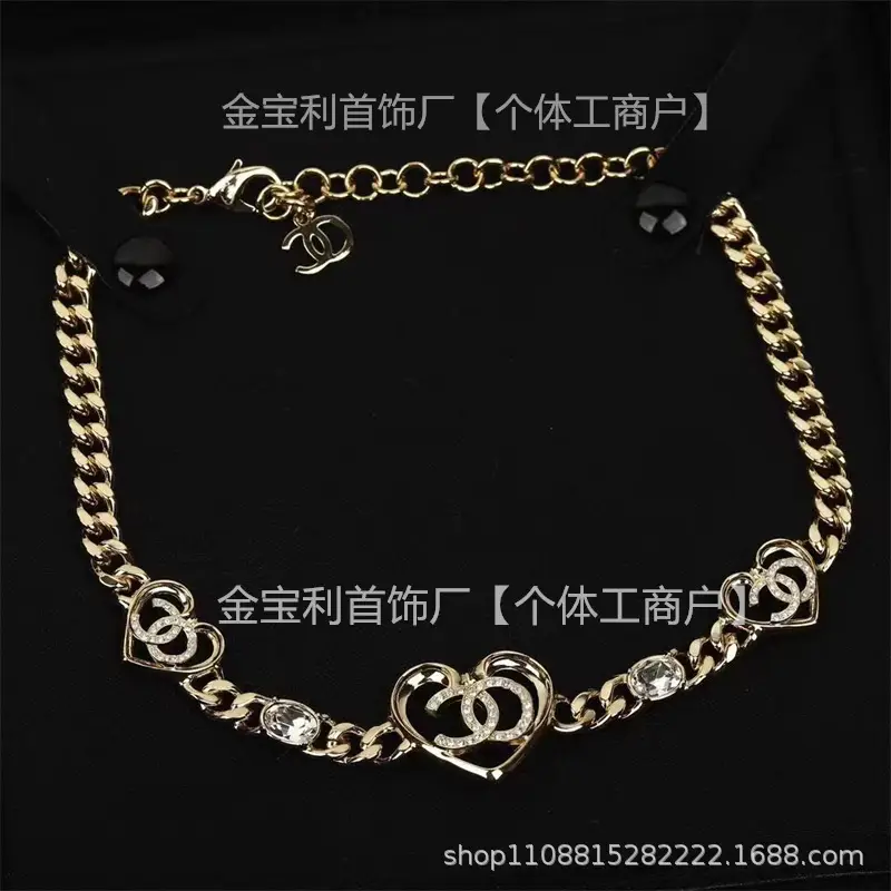 Gold Double C Letter Pearl Necklace for Women - Image 18