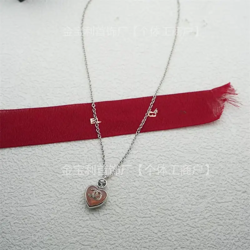 Gold Double C Letter Pearl Necklace for Women - Image 2