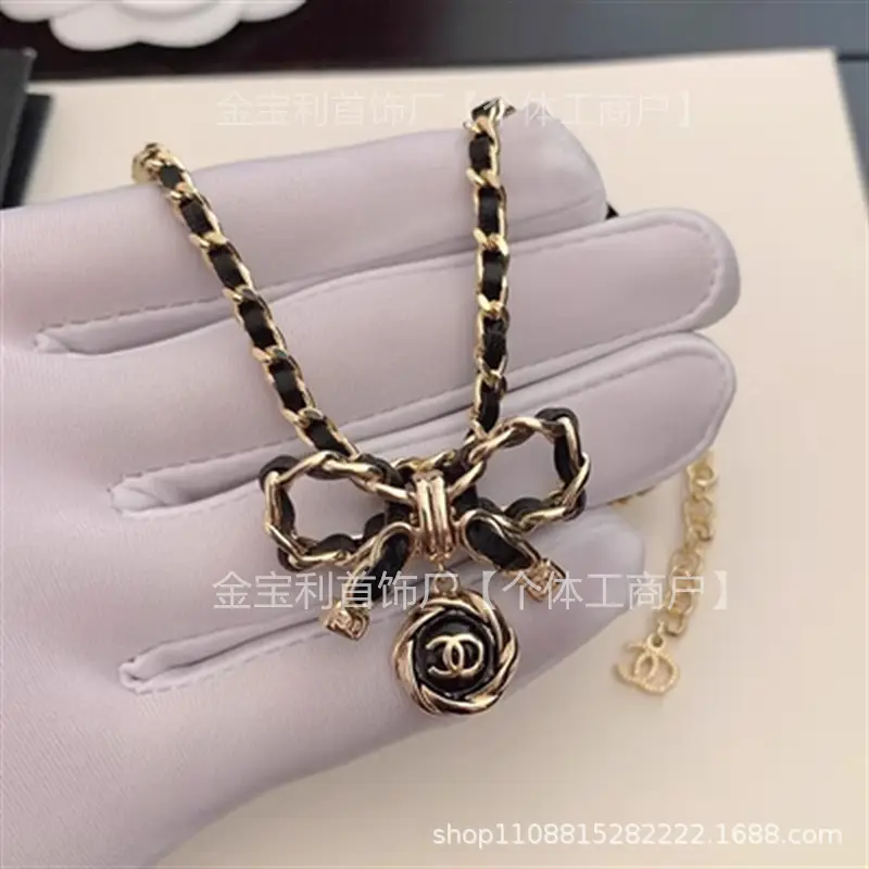 Gold Double C Letter Pearl Necklace for Women - Image 20
