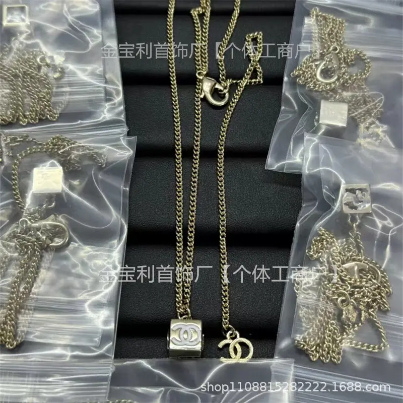 Gold Double C Letter Pearl Necklace for Women - Image 23