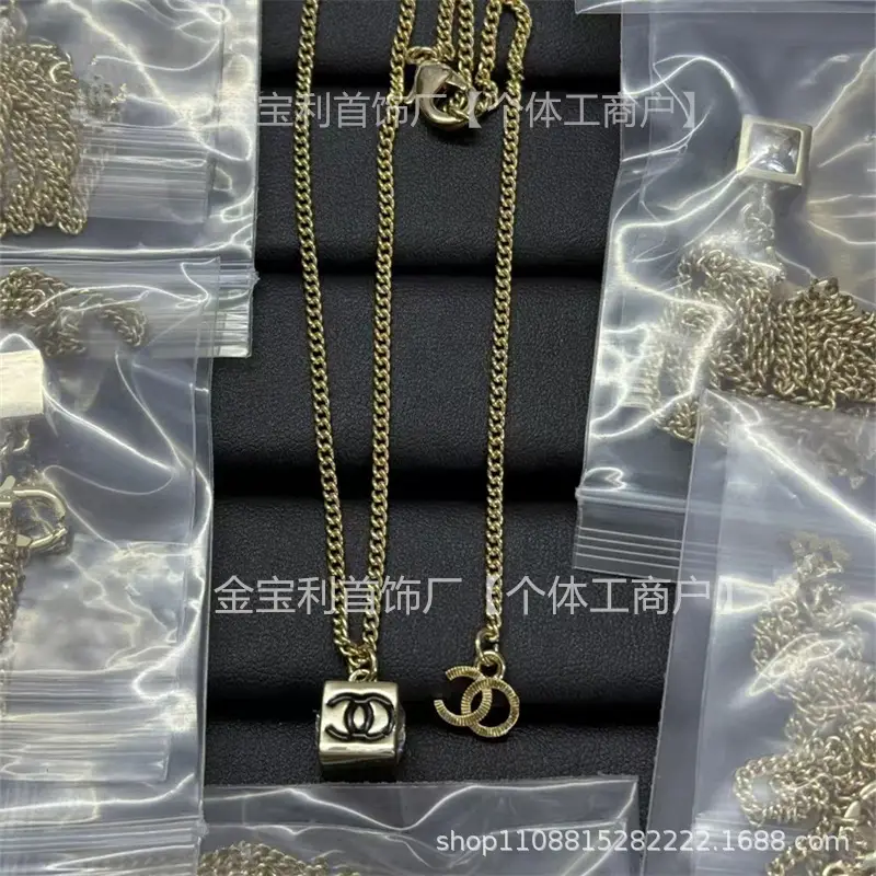 Gold Double C Letter Pearl Necklace for Women - Image 24