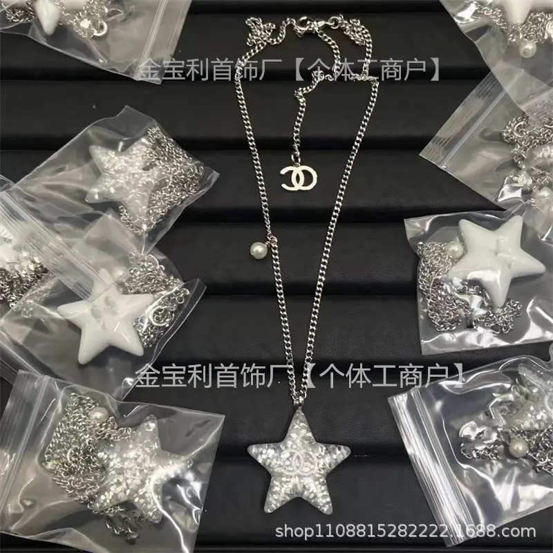 Gold Double C Letter Pearl Necklace for Women - Image 26