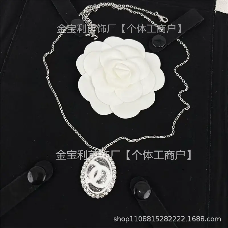 Gold Double C Letter Pearl Necklace for Women - Image 28