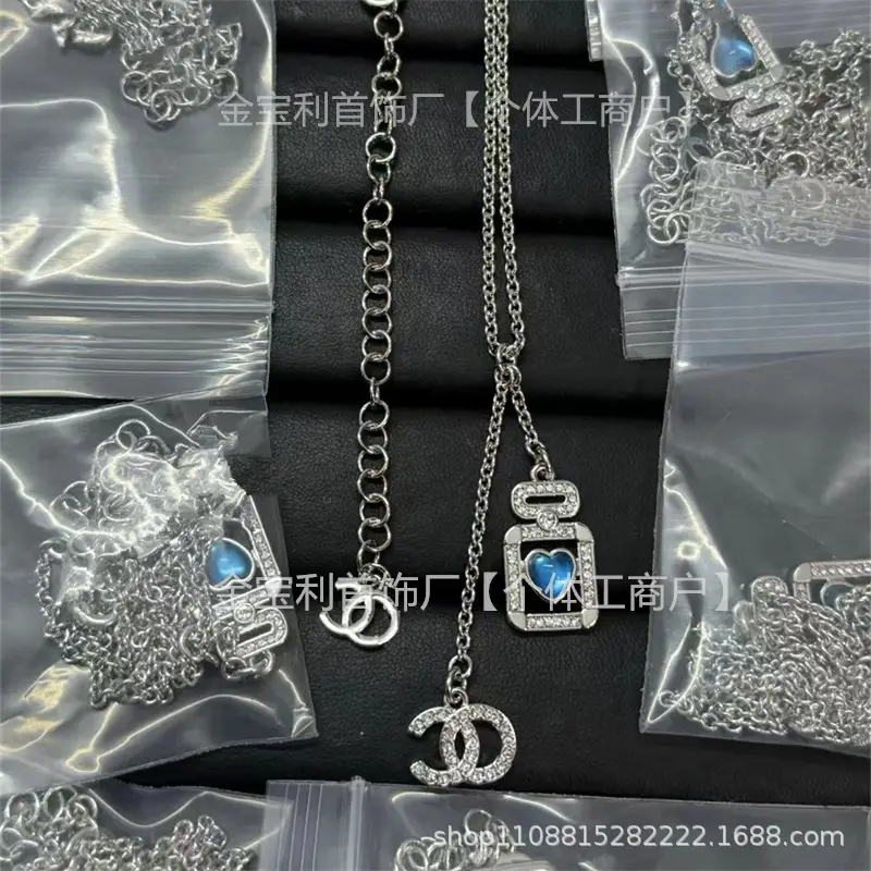 Gold Double C Letter Pearl Necklace for Women - Image 33