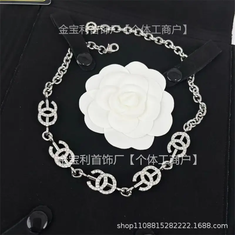 Gold Double C Letter Pearl Necklace for Women - Image 38