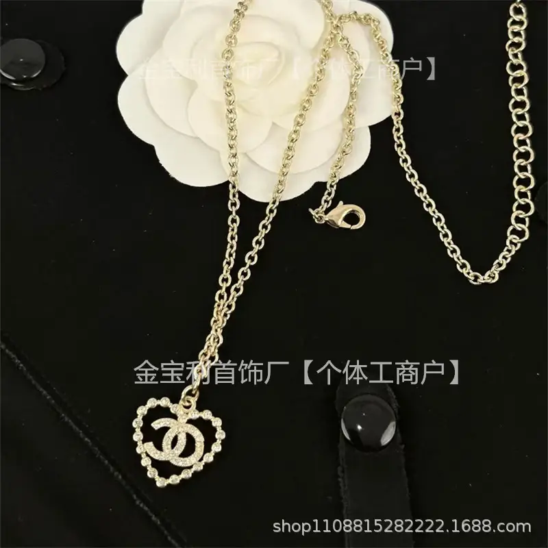 Gold Double C Letter Pearl Necklace for Women - Image 43