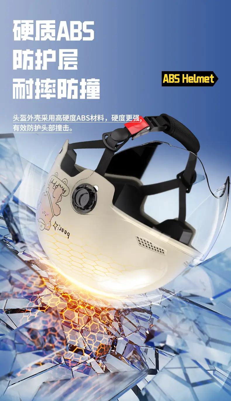 Men's 3C Certified Motorcycle Safety Helmet Cream — feature 2