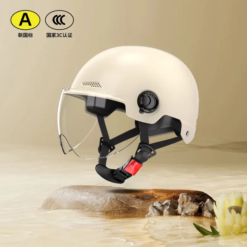 Men's 3C Certified Motorcycle Safety Helmet Cream - Image 10