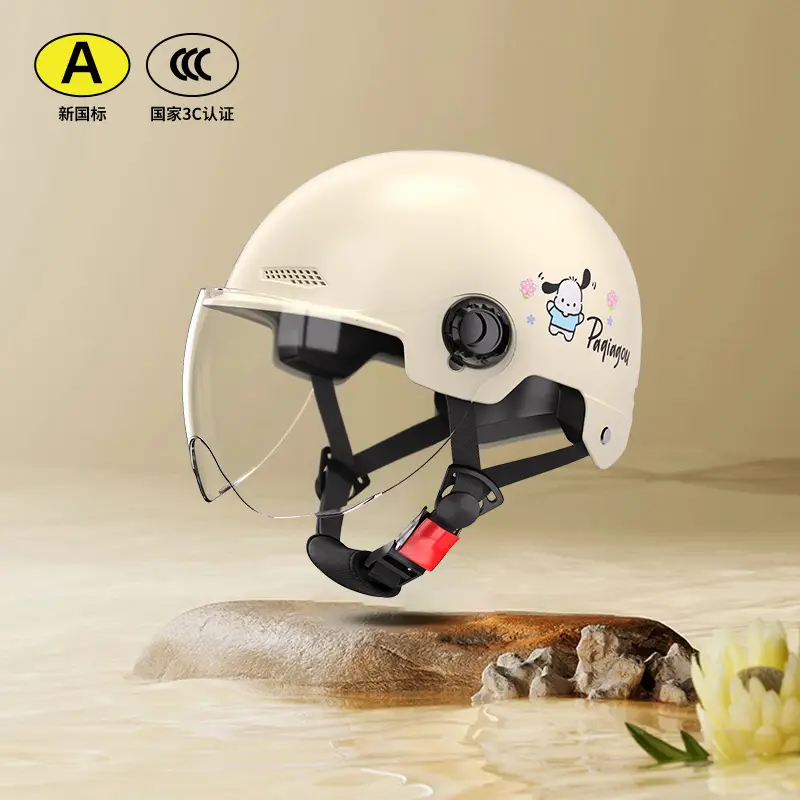 Men's 3C Certified Motorcycle Safety Helmet Cream - Image 3