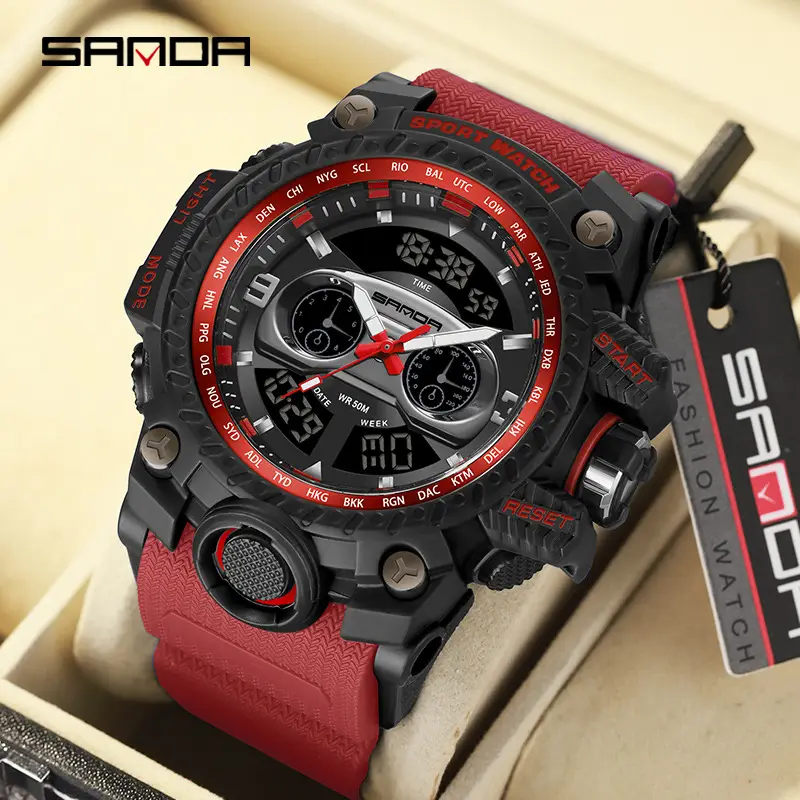 Sanda Sport Multi-Functional Green Watch for Men - Image 12