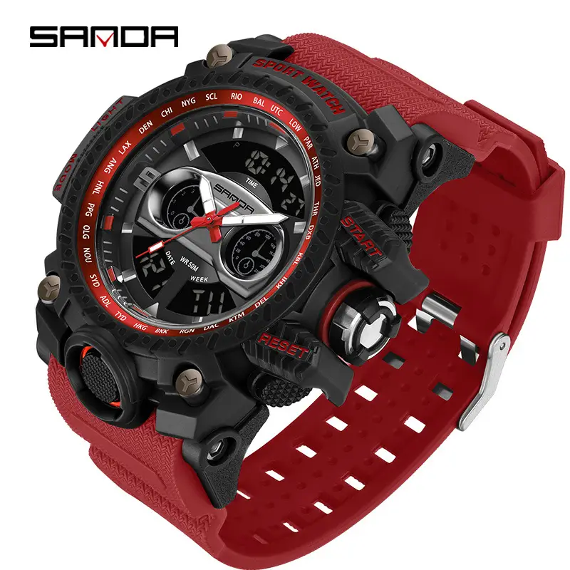 Sanda Sport Multi-Functional Green Watch for Men - Image 15