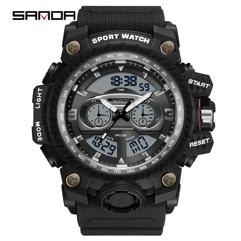 Sanda Sport Multi-Functional Green Watch for Men - Image 2