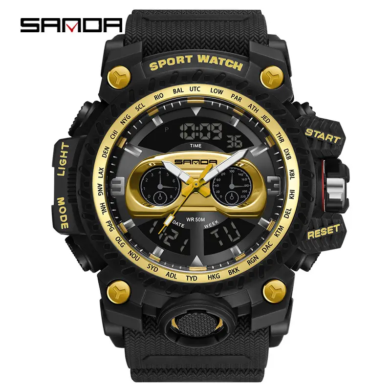 Sanda Sport Multi-Functional Green Watch for Men - Image 6