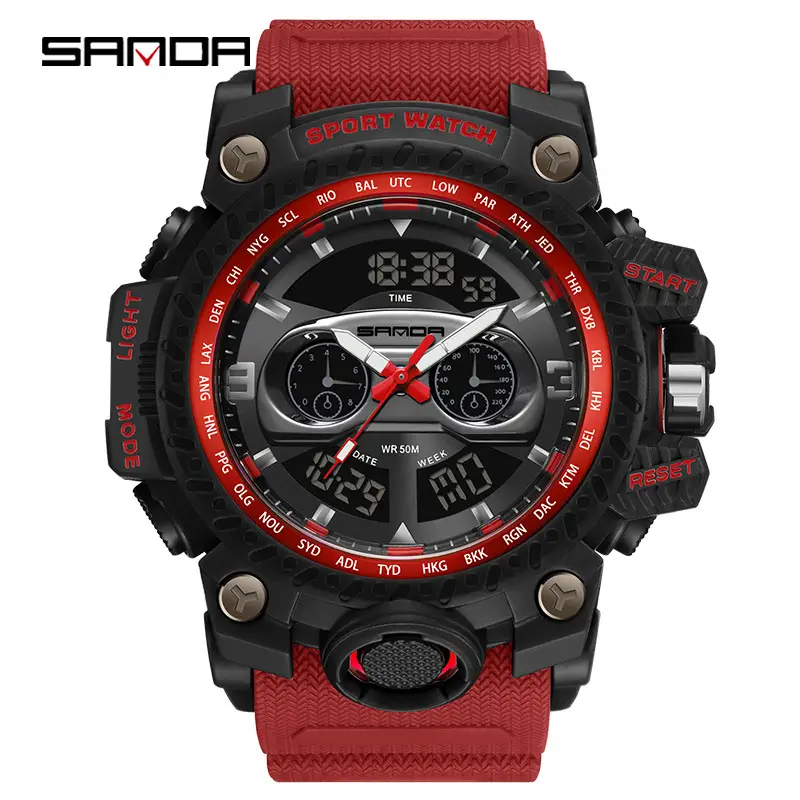 Sanda Sport Multi-Functional Green Watch for Men - Image 8