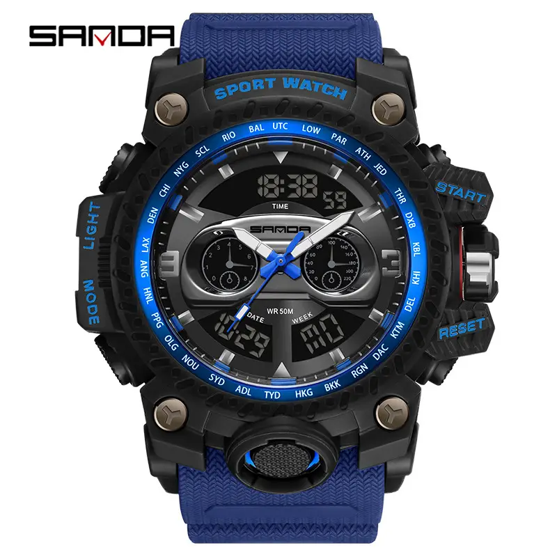 Sanda Sport Multi-Functional Green Watch for Men - Image 9