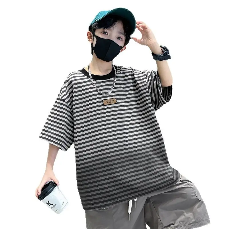 Boys Striped T-Shirt 2025 Summer Casual Wear - Image 6