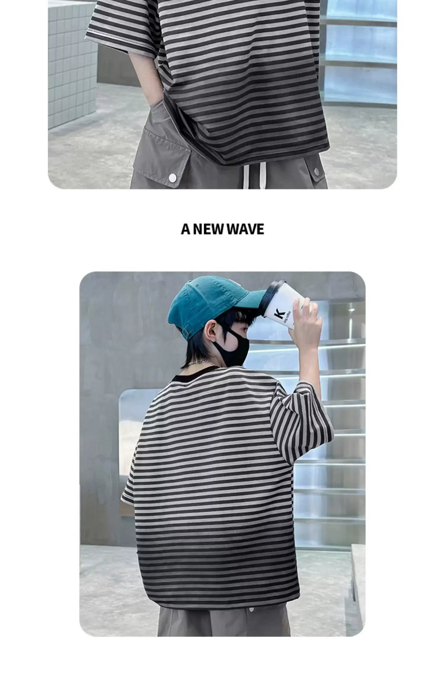 Boys Striped T-Shirt 2025 Summer Casual Wear — feature 8