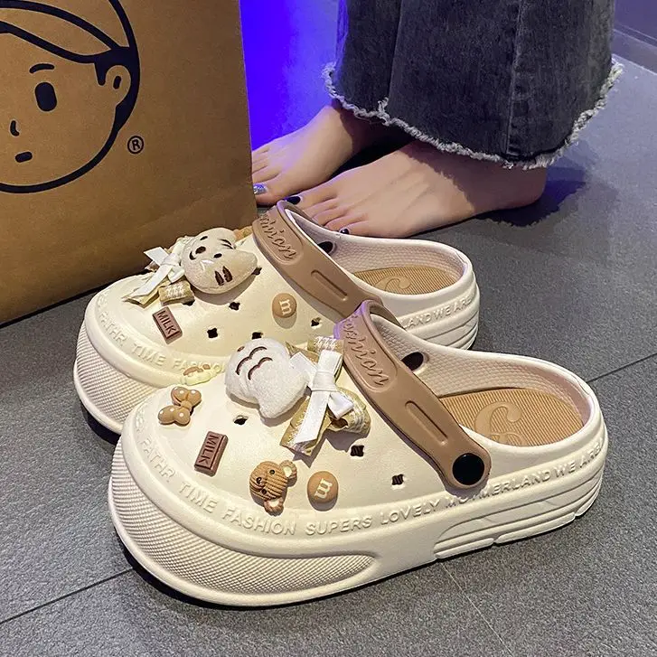 Women's Clogs 2025 Non-Slip Half-Slip Sandals Thick-Soled Closed-Toe Anti-Collision Cute Slippers Women's Ballet Clogs - Image 17
