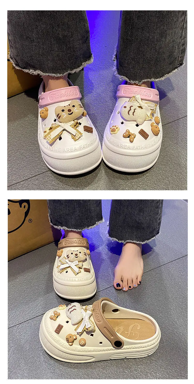 Women's Clogs 2025 Non-Slip Half-Slip Sandals Thick-Soled Closed-Toe Anti-Collision Cute Slippers Women's Ballet Clogs — feature 14
