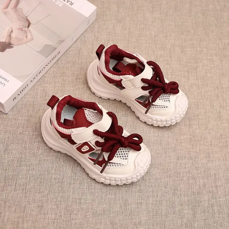 2025 Summer Hollow Breathable Kids Sandals White Red 1-6Yrs