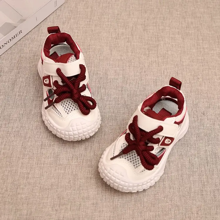 2025 Summer Hollow Breathable Kids Sandals White Red 1-6Yrs