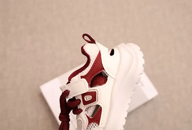 2025 Summer Hollow Breathable Kids Sandals White Red 1-6Yrs — feature 6