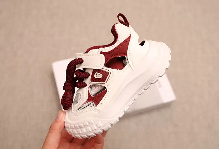 2025 Summer Hollow Breathable Kids Sandals White Red 1-6Yrs — feature 7