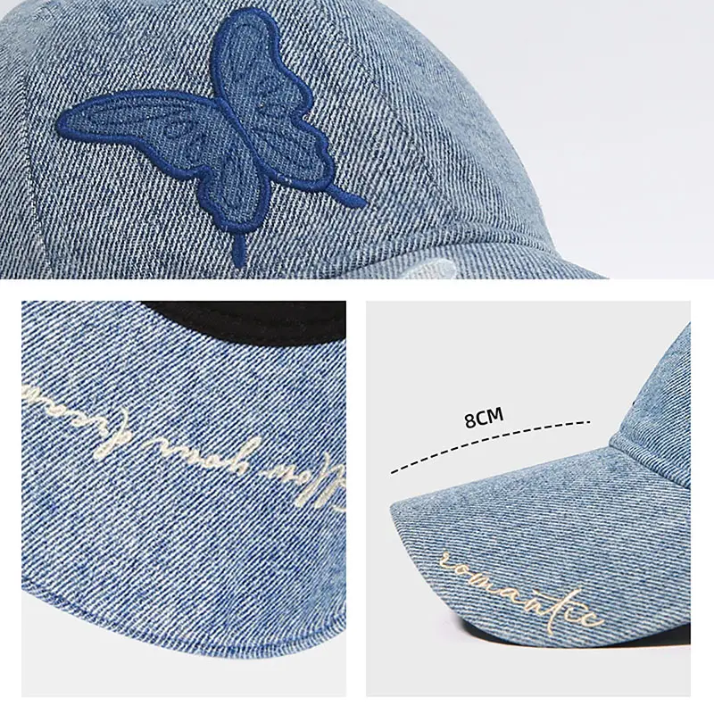 Women Blue Embroidered Baseball Cap Extra Large - Image 5