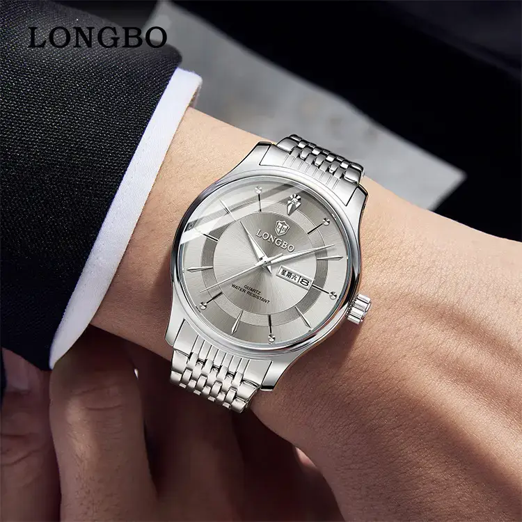 Longbo Men's Gold Silver Wristwatch with Date Display - Image 8