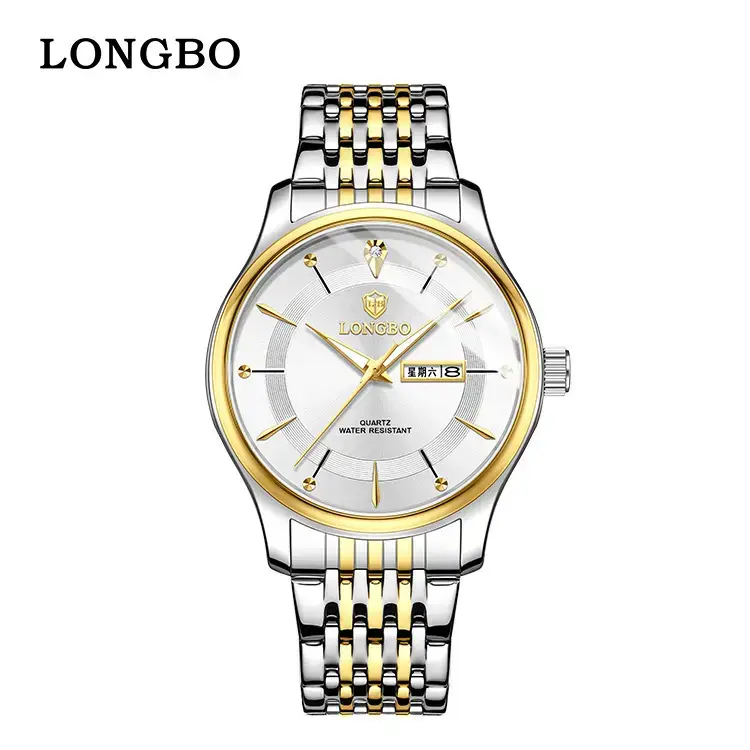 Longbo Men's Gold Silver Wristwatch with Date Display - Image 5