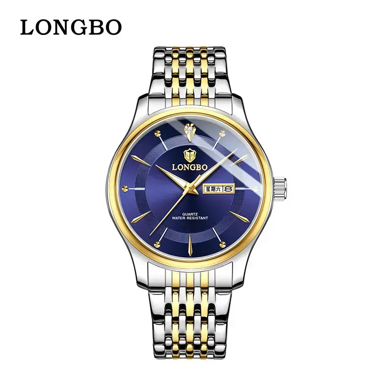 Longbo Men's Gold Silver Wristwatch with Date Display - Image 6