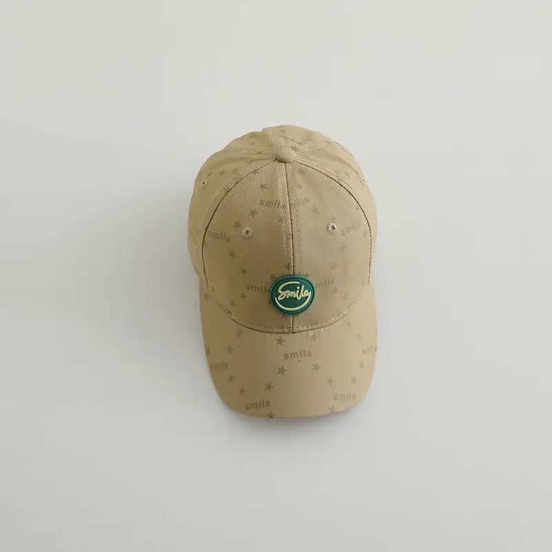 Kids Round Letter Cap Sunscreen Blue Green Star Print — feature 7