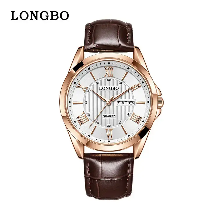 Longbo Men's Black Roman Dial Quartz Wristwatch - Image 2