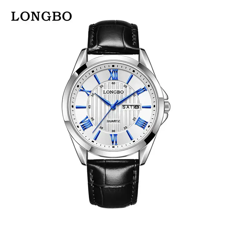 Longbo Men's Black Roman Dial Quartz Wristwatch - Image 4
