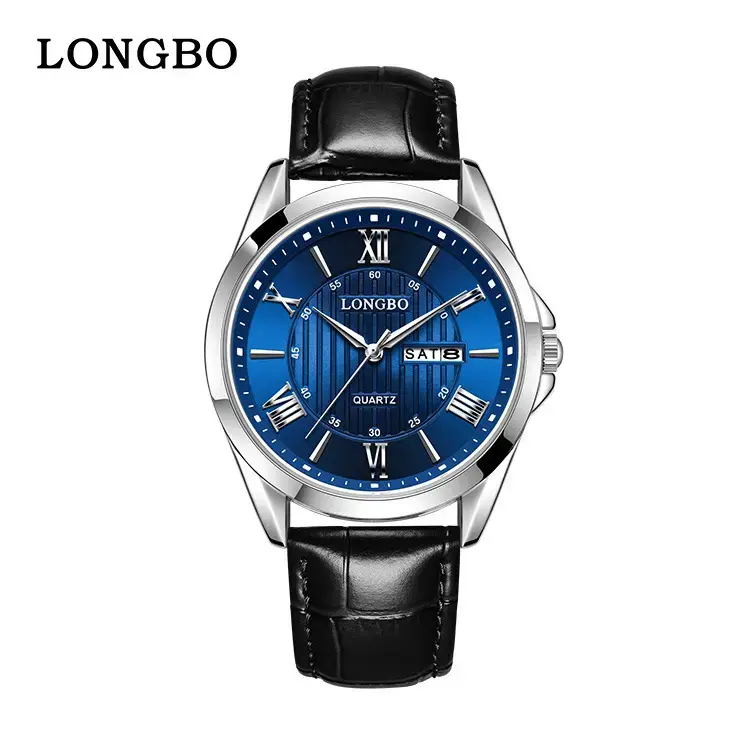 Longbo Men's Black Roman Dial Quartz Wristwatch - Image 6