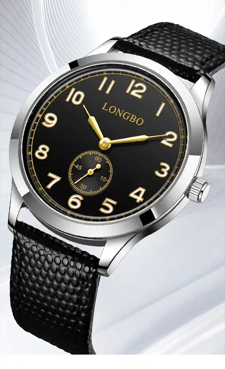 Longbo Men's Luxury Watch Black Strap Business Fashion — feature 1