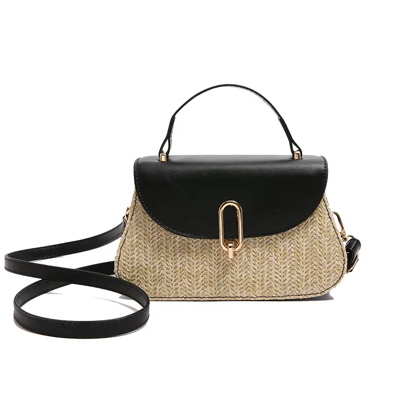 Women's Straw Weaving Handbag Set with One Shoulder Crossbody - Image 8