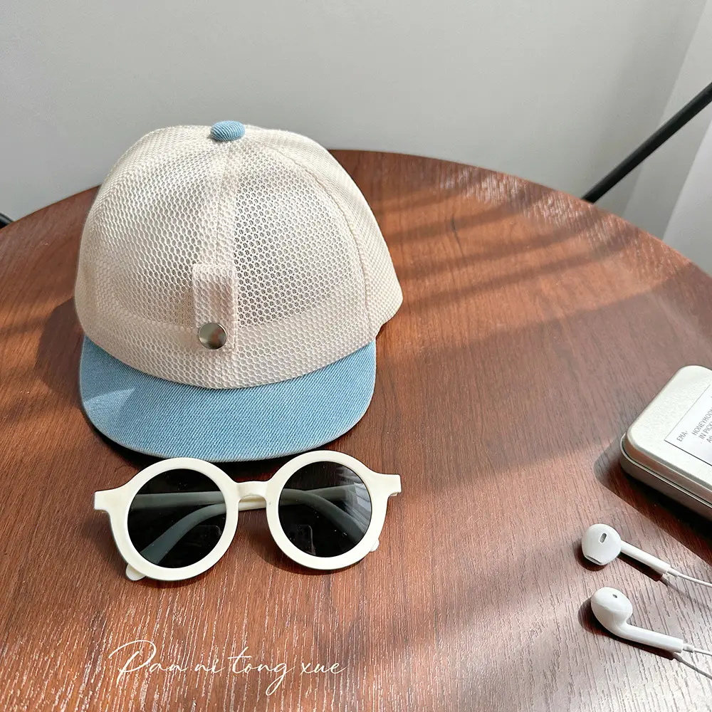 Summer White Mesh Sunhat with Sunglasses for Boys Girls - Image 6