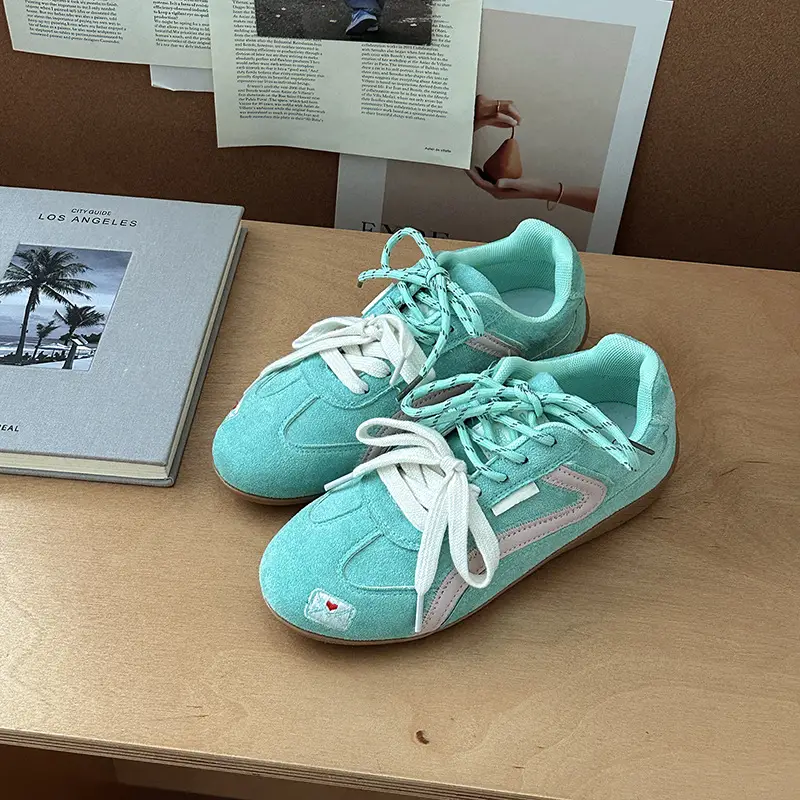 Women's Light Blue Retro Flat Sports Shoes 2025 Spring