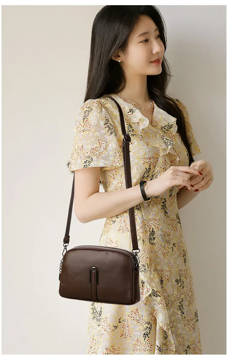 Brown Retro Simple Phone Bag for Women — feature 13