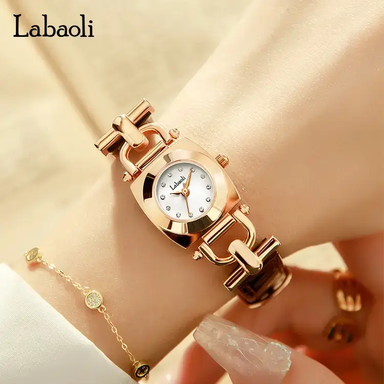 Labaoli Women's Rose Gold Square Watch Quartz Waterproof Belt Watch - Image 6