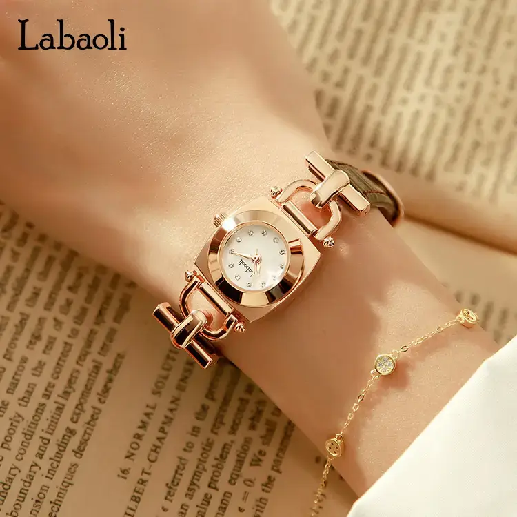 Labaoli Women's Rose Gold Square Watch Quartz Waterproof Belt Watch - Image 8