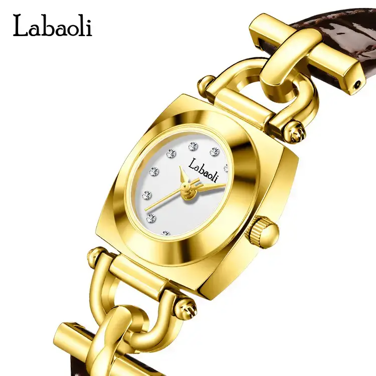 Labaoli Women's Rose Gold Square Watch Quartz Waterproof Belt Watch - Image 9